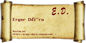 Erger Dóra névjegykártya